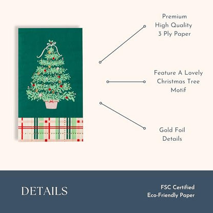Bonjour Fete Christmas Plaid Tree Guest Towels 20 Pack - 4.25 x 7.75 Inch Variation of THIS listing