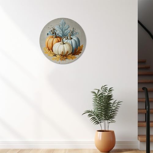 Fall Pumpkin Wall Decor Plates Set - 10 Inch Harvest Wall Hangings