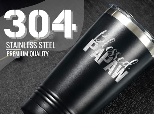 20oz Stainless Steel Tumbler with Laser Engraved Grandpa Design - Gift for Father's Day