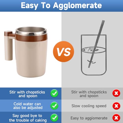 Self Stirring Coffee Mug Set of 2 - Rechargeable Black and Brown Cups