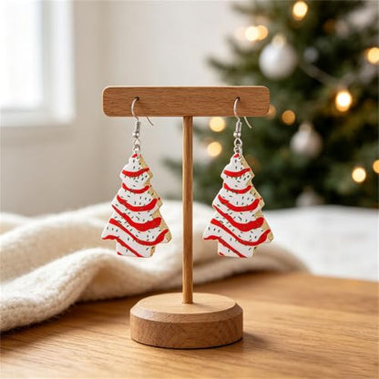 Christmas Earrings for Women - Colorful Santa Claus Tree Gingerbread Ho Ho Ho Dangle - Christmas Tree Variation