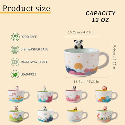 12oz Cute 3D Panda Ceramic Coffee Mug - Variation: Panda / 12 Ounces