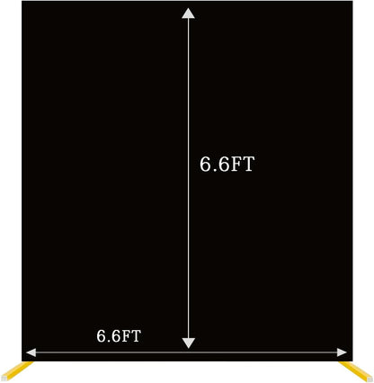 Skiennix Black Rectangle Backdrop Cover - 6.6 x 6.6 FT Fitted Spandex for Weddings & Events