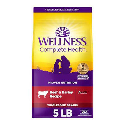 Wellness Complete Health Adult Dry Dog Food, Beef & Barley Recipe, 5 Pound Bag