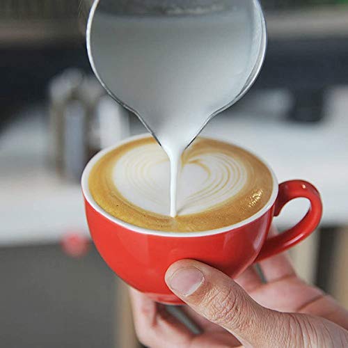 Artcome 12oz/350ml Stainless Steel Milk Frothing Pitcher with Measurement Inside - Cappuccino Pitcher Pouring Jug Espresso Cup - Perfect for Espresso Machines, Milk Frothers, Latte Art (33 PCS)