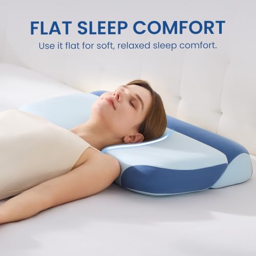 Foldable Memory Foam Bed Pillow for Side, Back & Stomach Sleepers