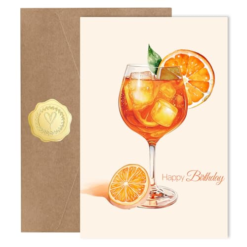 Funny Birthday Card for Friends and Family - Aperol Spritz Drink Theme