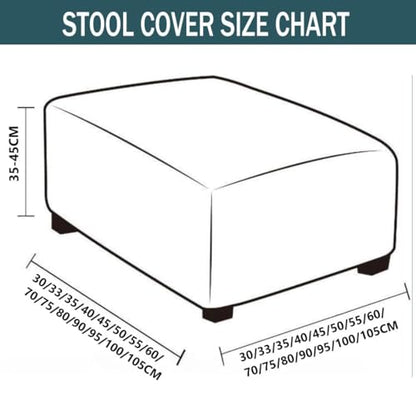 White Velvet Square Ottoman Slipcover 22x22 inch - Non-Slip & Stretchable
