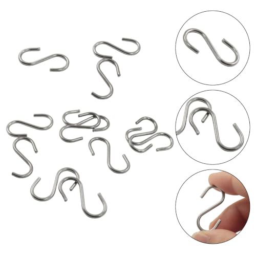 48 Pack Stainless Steel S Hooks - Silver, 1.2 Inch for Organizing & Hanging