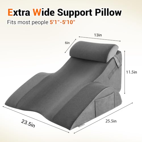 Wider Back Support Pillow with Dual-Layer Foam for Lumbar & Prone Rest
