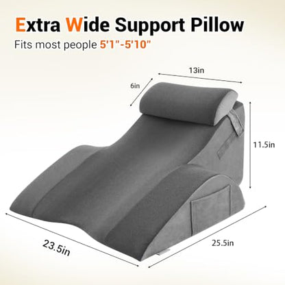 Wider Back Support Pillow with Dual-Layer Foam for Lumbar & Prone Rest