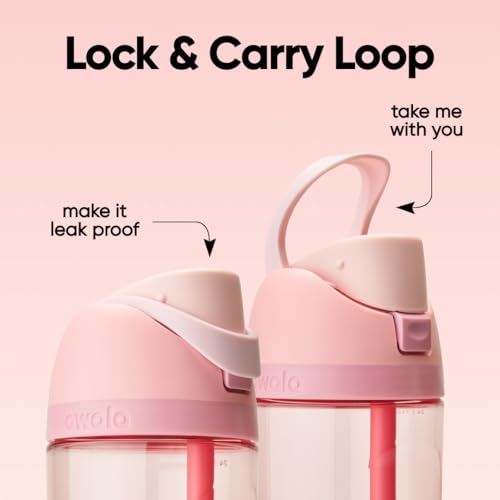 25 oz Tritan Water Bottle with Flip-Top Lid and Lock - Rose Quartz