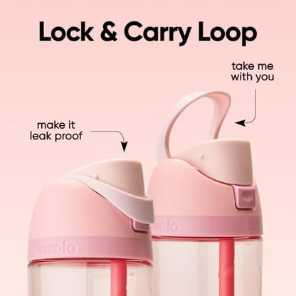 25 oz Tritan Water Bottle with Flip-Top Lid and Lock - Rose Quartz