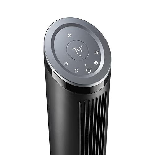 Lasko Ascend Tower Fan with Remote, 36" Floor Fans for Home Bedroom, 29 ft/s Airflow, 90° Oscillation, Air Filter, Black, OST100