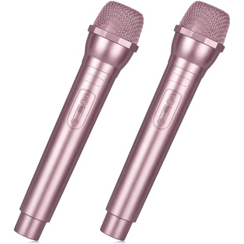Fake Microphone Props Rose Gold 2 Pack Costume Stage Party Accessories