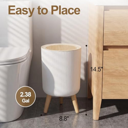 Touchless Bathroom Trash Can with Lid - 2.38 Gallon Smart Wastebasket