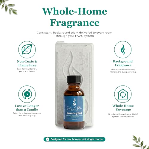 Whole Home HVAC Air Diffuser Kit with Fragrance Oil - Reusable Cartridge, Laundry Day Scent