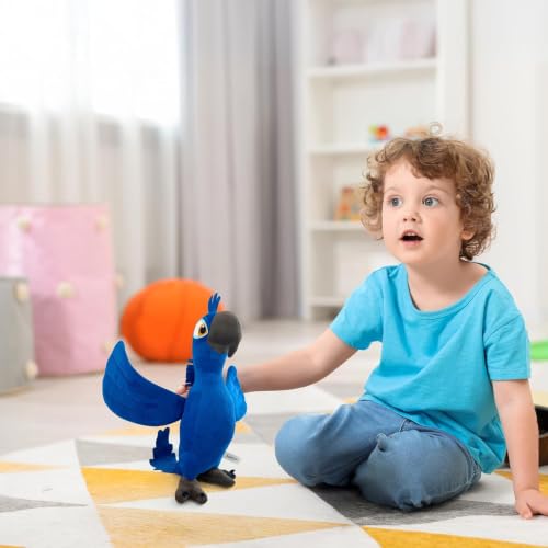 Blue Parrot Plush Pillow - Soft Stuffed Animal Toy for Kids & Fans