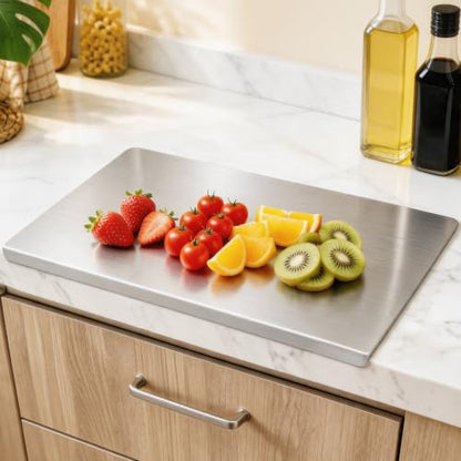 304 Stainless Steel Cutting Board with Lip - 15.7"L x 11.8"W