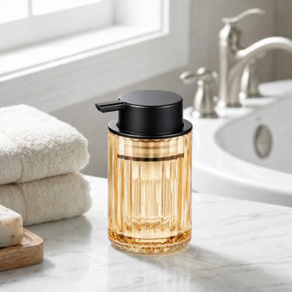 Black Amber Glass Foaming Soap Dispenser 8oz - 2 Pack