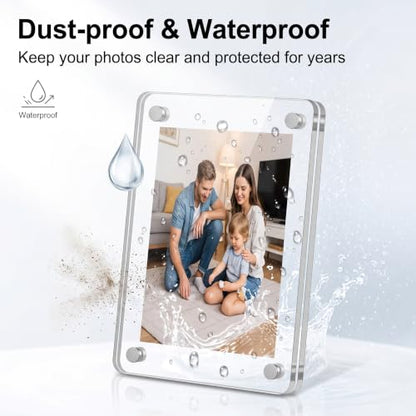 Car Dashboard Photo Frame 2 Pack Acrylic Clip-On Vent Photo Holders