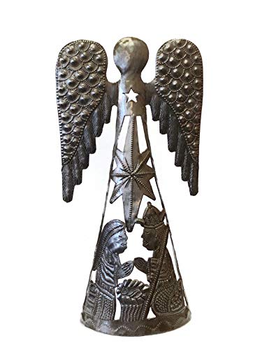 Religious Nativity Angel Figurine - Handmade Holiday Home Decor, 9-Inch