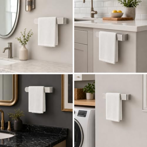 9 Inch Stainless Steel Self Adhesive Towel Holder for Bathroom Kitchen