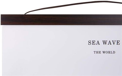 Benjia Magnetic Wooden Poster Frame - Light Wood Hanger for Photos & Art Prints | 25" Walnut Finish