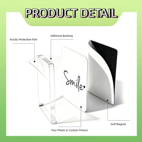 Rectangle Acrylic DIY Fridge Magnet Kit 50 Pcs with Magnetic Photo Frames
