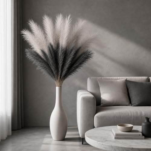 Artificial Pampas Grass Stems 45 Inch Set - Faux Decor for Home & Events