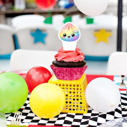 Squishy Birthday Party Decorations with Cupcake & Cake Toppers - 25 Pieces
