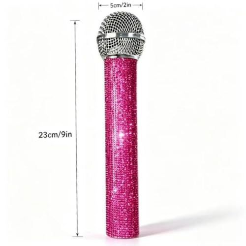 Darkred Sparkly Fake Microphone Prop for Halloween Party Cosplay
