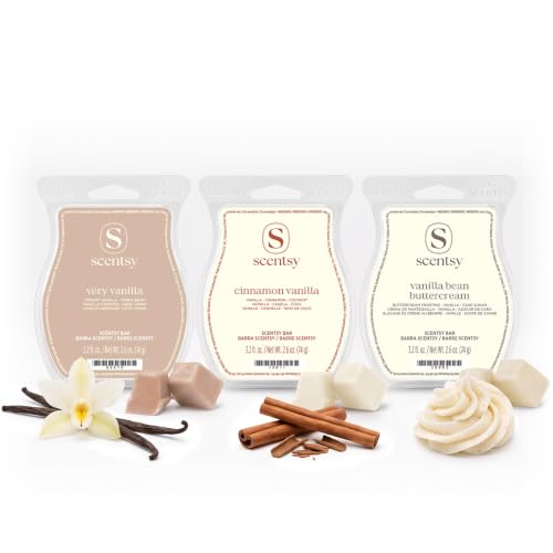 Scentsy Wax Melts Beyond Vanilla 3-Bar Set - Paraffin Cubes for Warmers