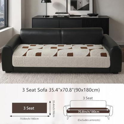 OHSIO Geometric Couch Cover - Brown 35''x 70.8'' Sofa Seat Cushion Cover