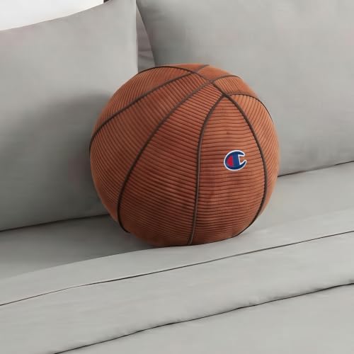 Champion Basketball Round Corduroy Decorative Pillow - Orange, 12"