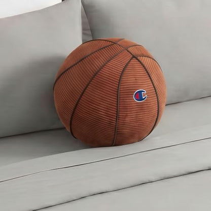 Champion Basketball Round Corduroy Decorative Pillow - Orange, 12"