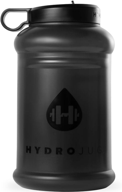 HydroJug Half Gallon Water Bottle - Refillable 73oz Jug With Carry Handle - Leakproof, BPA Free, Black