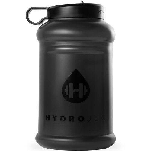 HydroJug Half Gallon Water Bottle 73oz - Refillable, Reusable Jug With Carry Handle - Leakproof Guarantee - Great For On-The-Go Hydration - Dishwasher Safe, BPA Free, Black (Pro Jug V2)