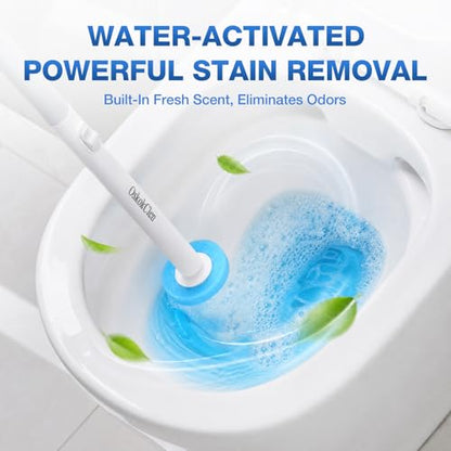 Disposable Toilet Brush System with 27 Refills and Holder - Easy Release