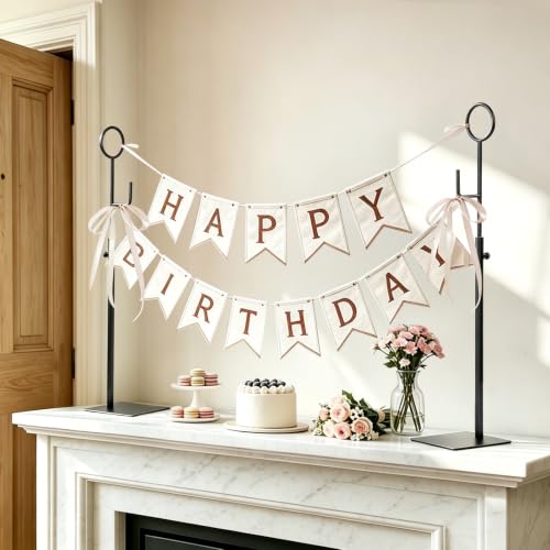 Adjustable Metal Banner Stands 2 Pack with Matching Banner for Events