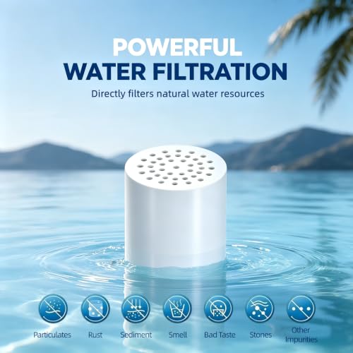 White Showerhead Filter Replacement Cartridge 2 Pack for MDhair