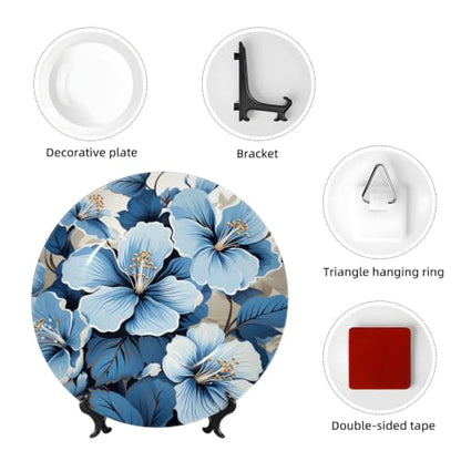 Bone China Decorative Plate with Stand - White, 6 Inch Art Ornament