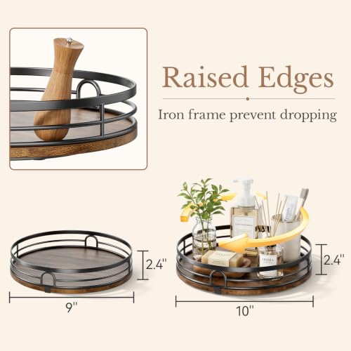 2 Pack 9 Inch and 10 Inch Lazy Susan Turntable Organizer for Kitchen & Table