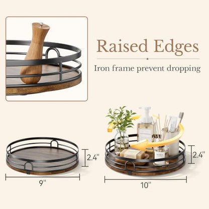 2 Pack 9 Inch and 10 Inch Lazy Susan Turntable Organizer for Kitchen & Table