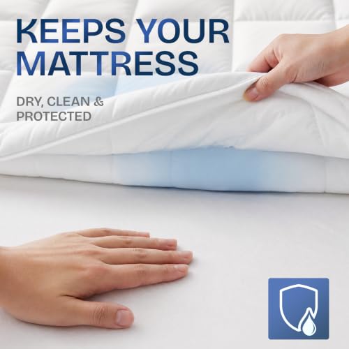 Waterproof Queen Mattress Protector Deep Pocket Fit Up to 16 Inches White