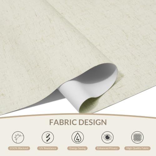 Beige Top Down Bottom Up Roman Window Shades - No Drill Cordless Blackout Insulated Blinds, 27x36 Inches