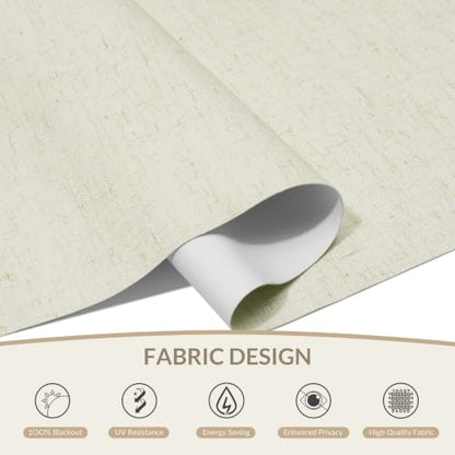 Beige Top Down Bottom Up Roman Window Shades - No Drill Cordless Blackout Insulated Blinds, 27x36 Inches
