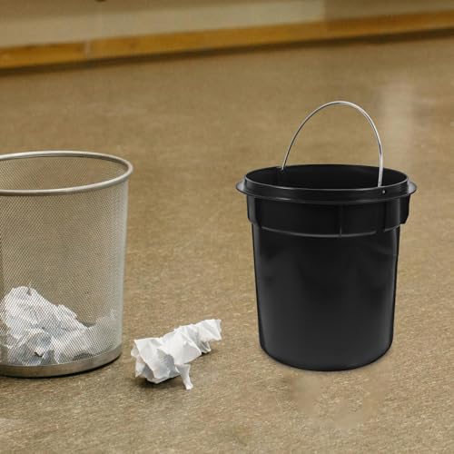 Plastic Round Trash Can Inner Bucket Replacement Liner with Handle - Indoor & Outdoor Use