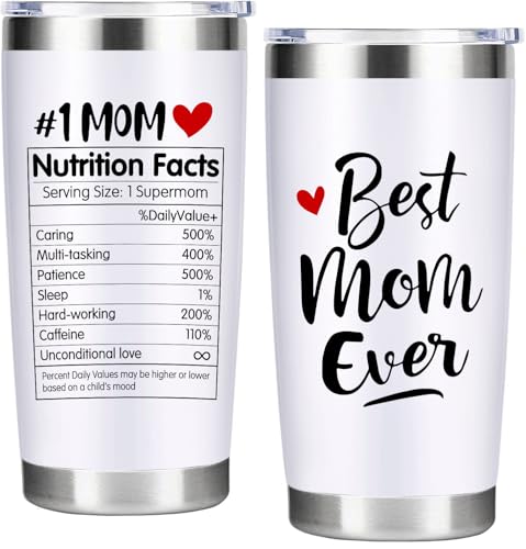 White 20oz Stainless Steel Insulated Coffee Mug Tumbler with Lid - Personalized Mother's Day Gift