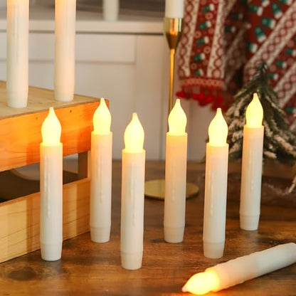 24 Pack Flameless Taper Candles Battery Operated LED Candlesticks No Remote - Warm Yellow Light